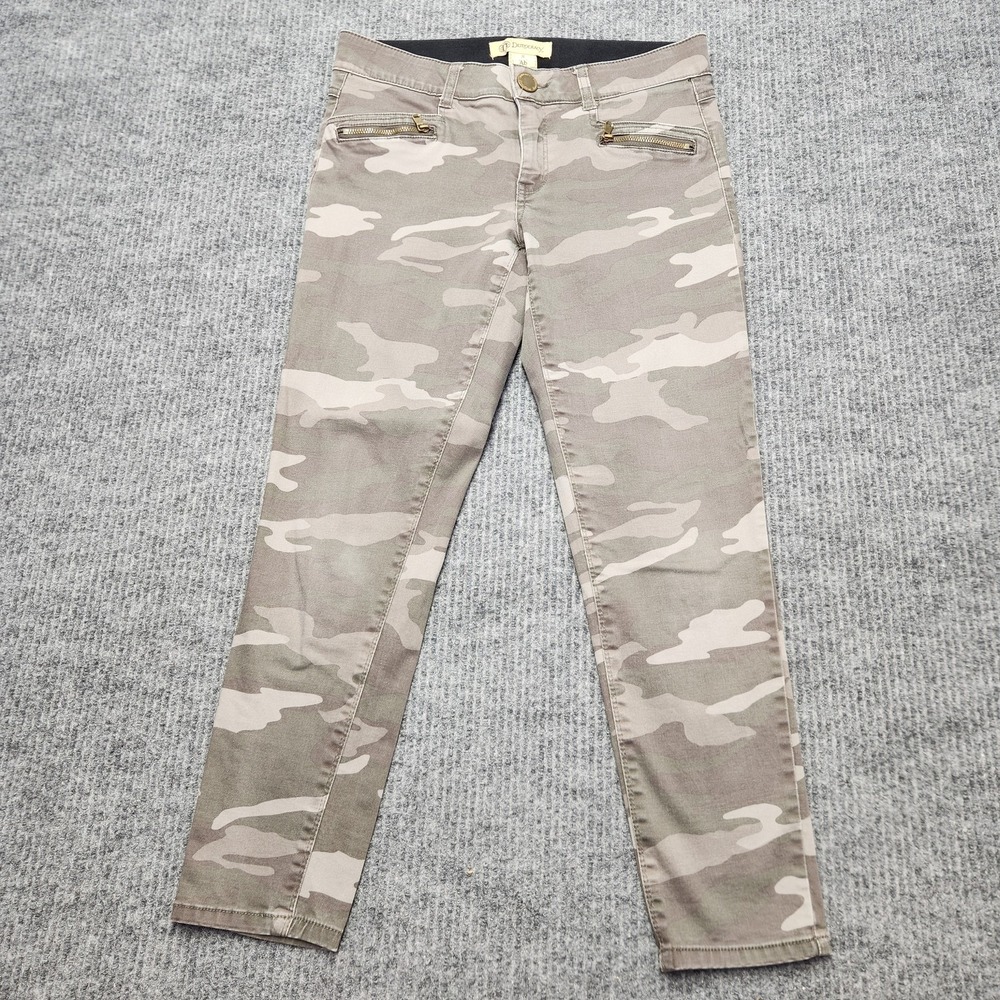 Democracy Jegging Pants Womens 8 Beige Camo Skinny Ab Technology Twill Stretch